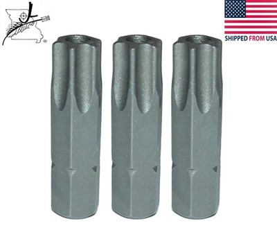 3x T40 Torx Star T 40 Security 25mm 1/4'' Hex Shank Screwdriver Bit Hardened 1''