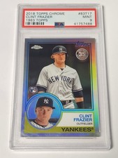 2018 Topps Chrome CLINT FRAZIER 1983 Topps PSA 9 NY YANKEES Rookie Card #83T17. rookie card picture