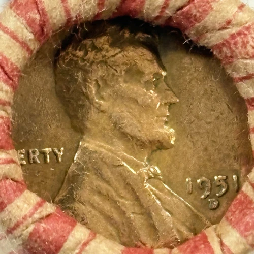 unsearched wheat Pennies Bank Wrapped 1909-1958 Years Treasure Hunt 1951-D BU