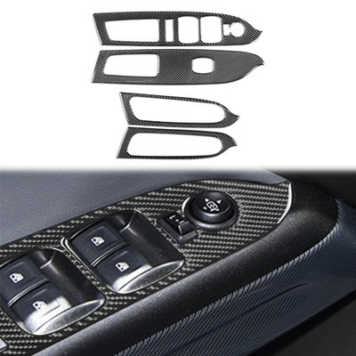 Real Carbon Fiber Window Lift Panel Switch Trim Fit Chevrolet Colorado 15-22