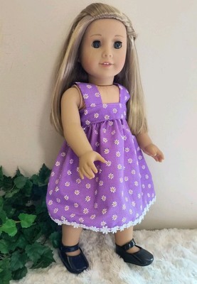Lavender Dress with Daisy Braid trim~handmade for  18'' Doll, AG or Similar 