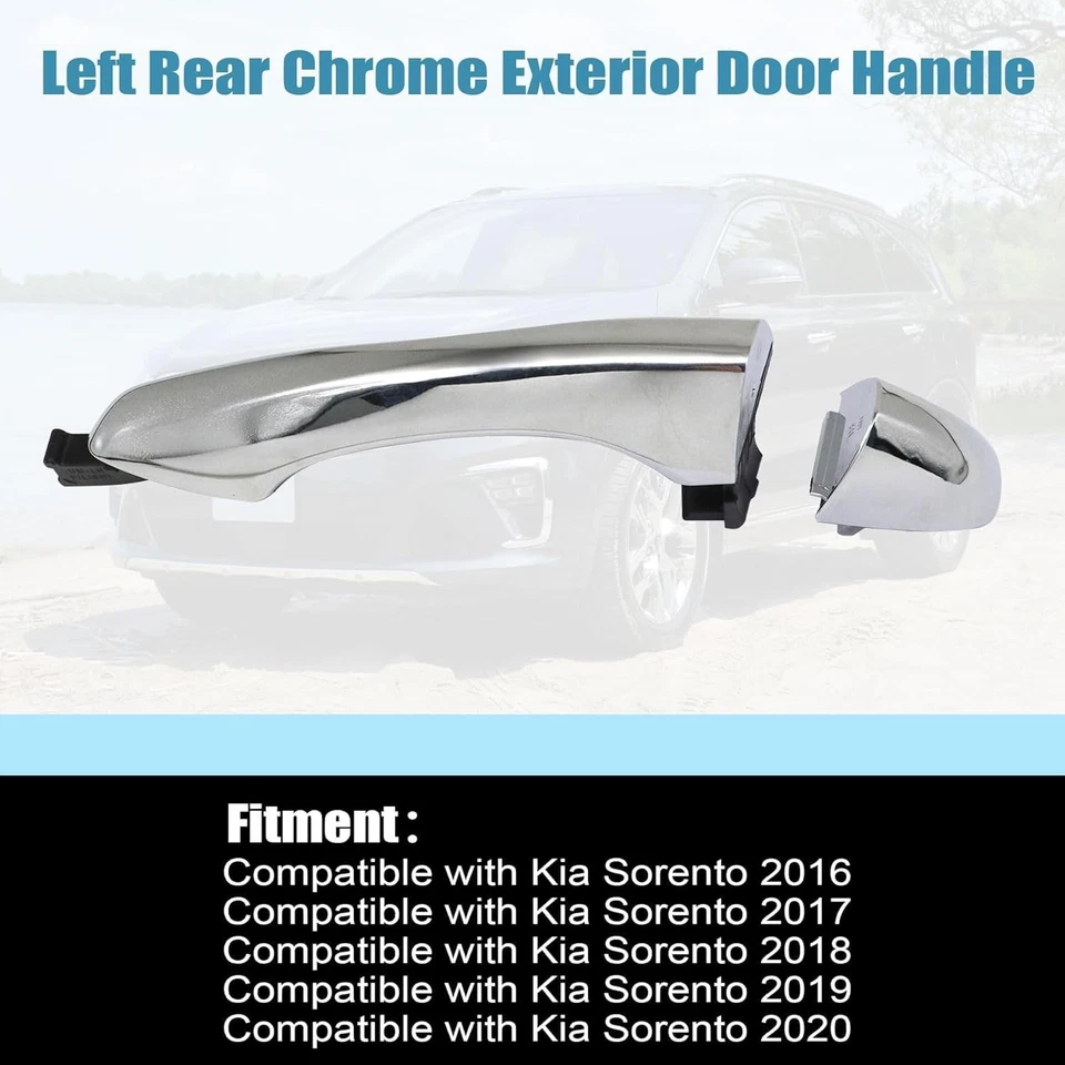 Manija de puerta exterior trasera izquierda lado conductor cromada compatible con Kia Sorento 201 Foto 3 de 4