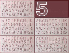 5 LETTER NUMBER STENCILS Plastic Stencil Lettering Art Symbol Drawing Template