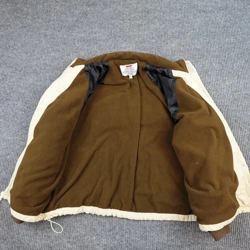 PacSun Formula 1 Jacket Mens Large Beige Brown Fleece Full Zip Racing Pockets image 3