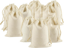 20Pcs Muslin Bags 4X6 Inches, Cotton Drawstring Jewelry Pouches Sachet Bags for