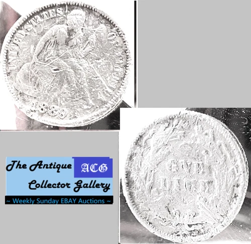 1889 S Silver US San Francisco Mint Seated Liberty Dime🪙Type 4🪙Dented