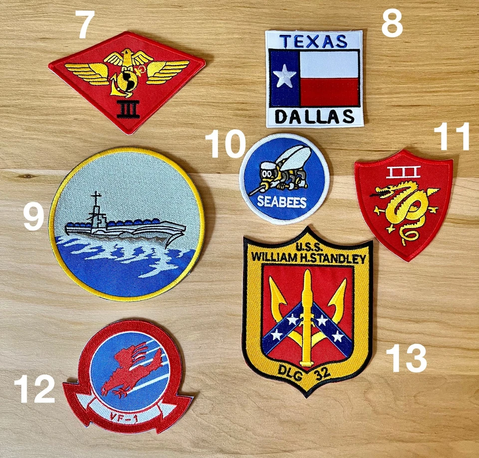 Top Gun Maverick Leather Jacket Embroidered Patches Set Iron On Sew Badge DIY - Image 3 of 4