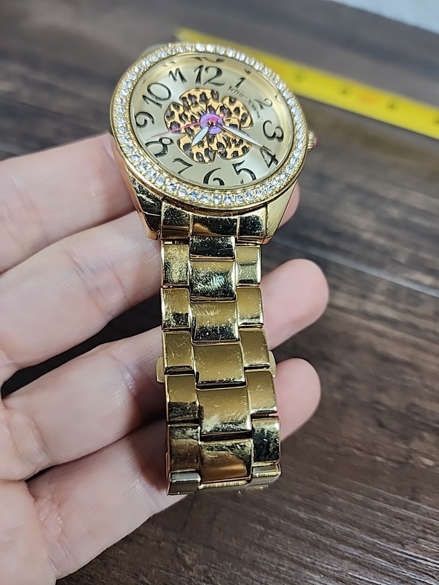 Betsey Johnson Watch Women Gold Tone Animal Print Flower  display picture 3