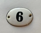 Vintage Enamel Porcelain Locker Number 6/9 Door Sign