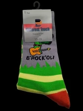 Novelty Socks Men's Different Touch Fun Green Pattern Dress Socks Size 10-13 