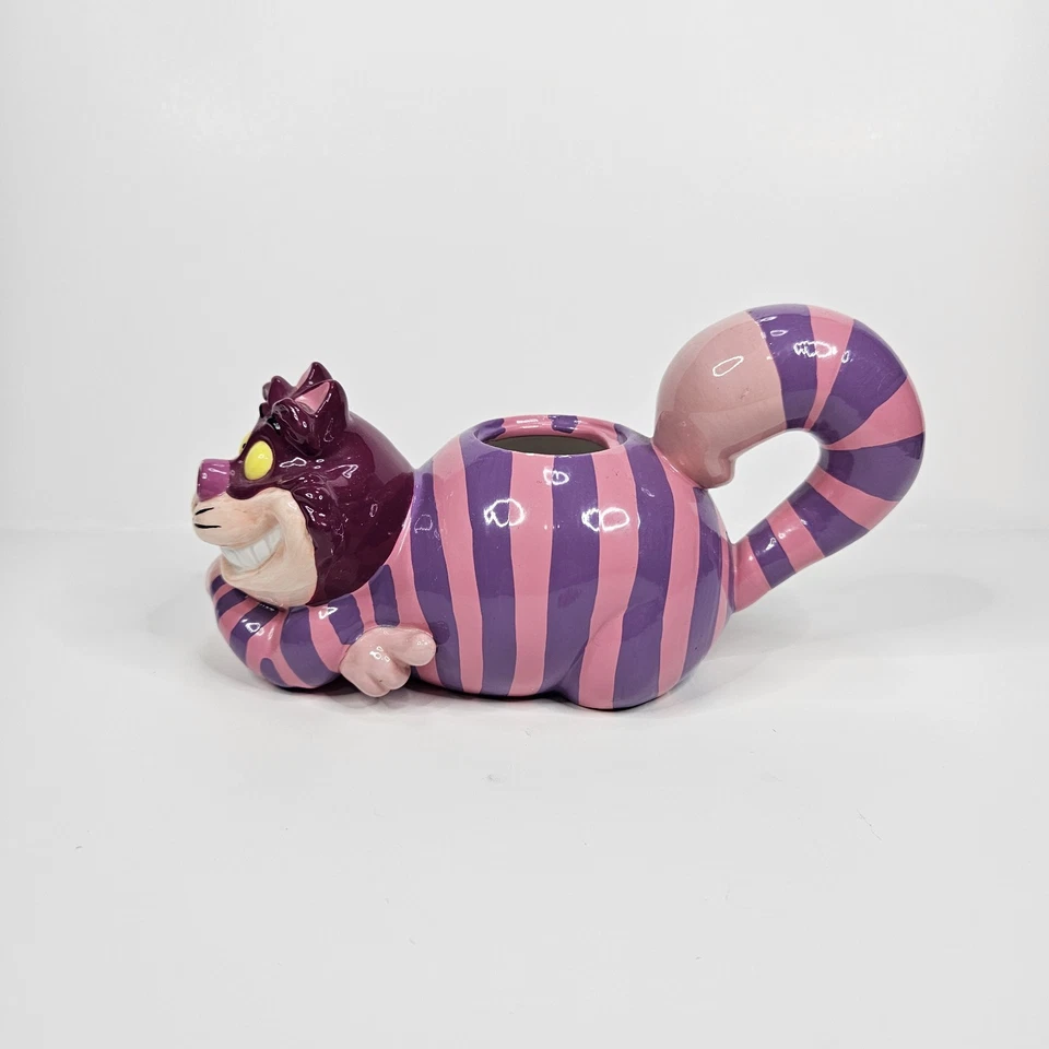 Walt Disney Gallery 1990 Alicia en el País de las Maravillas Cheshire Gato Tetera/Crema Sin Tapa Foto 2 de 4