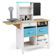 Play Doctor's Office Wood Medical Center Toy Set with Blackboard-White - Color: