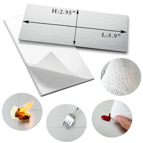 - Stück Peel and Stick Backsplash Metallfliese, 3" x 6" Stick 100 Pinsel Aluminium - Bild 5 von 7