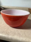 Early Pyrex Red Nesting Mixing Bowl Pre # (402 Size) T.M. Reg 1940s Vintage 7”