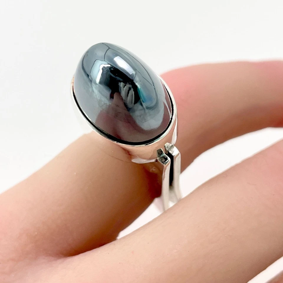 Anel vintage Georg Jensen prata esterlina hematita #A89 EUA 5,25 autêntico - Imagem 3 de 4