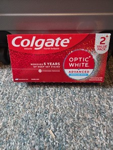2 Pack Colgate Optic White Advanced Whitening Toothpaste Sparkling White 04/28