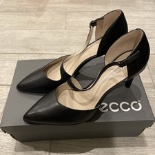Ecco Shape Stiletto 75 Sleek Dress Black Leather Shoes Size EU 39, US 8/8.5