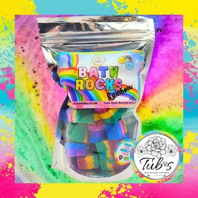 TUBS BATH BOMBS Rainbow Bath Rocks - Bath Bomb Fizzer Gift Present Kids Fun Fizzer Secret Santa
