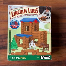 Lincoln Logs Grand Pine Lodge 00849 Real Wood Building Set 100 Pieces K'NEX