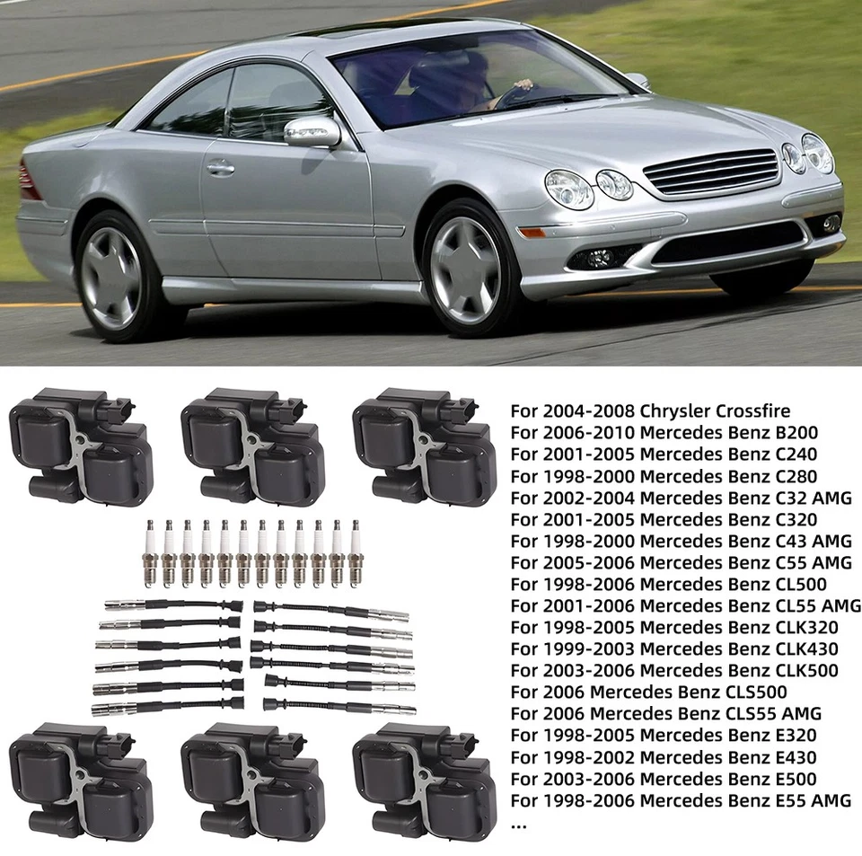 8 Ignition Coil & 16 Spark Plug & Wire UF359 For Mercedes-Benz C CL CLK ML Class - Image 4 of 4