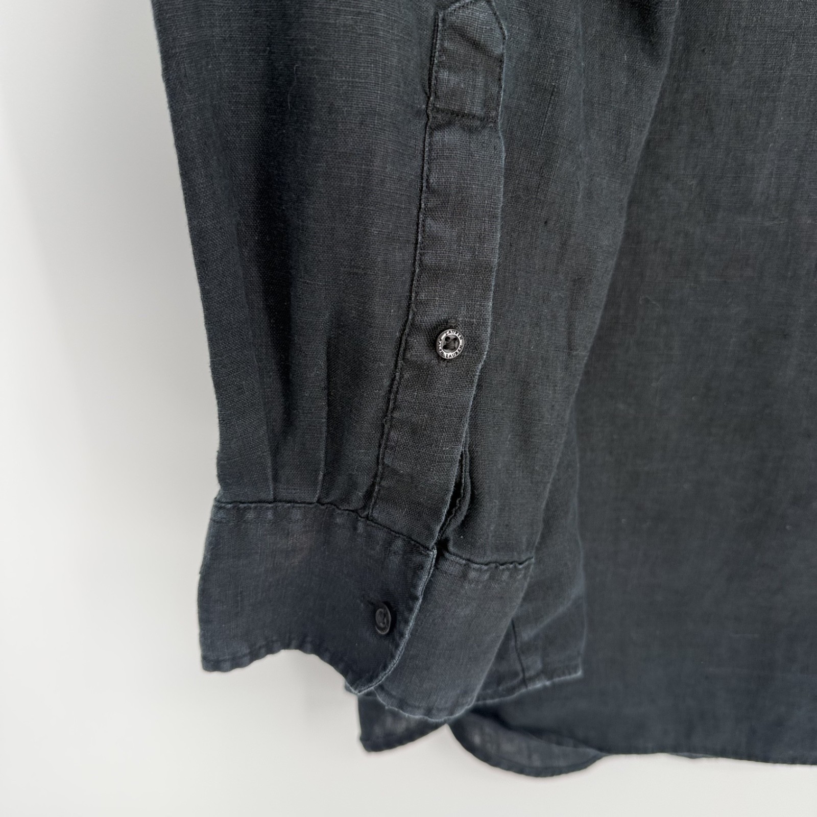 Lauren Ralph Lauren 100% Linen Black Button Down Shirt Women’s XXL Black Label thumbnail 10