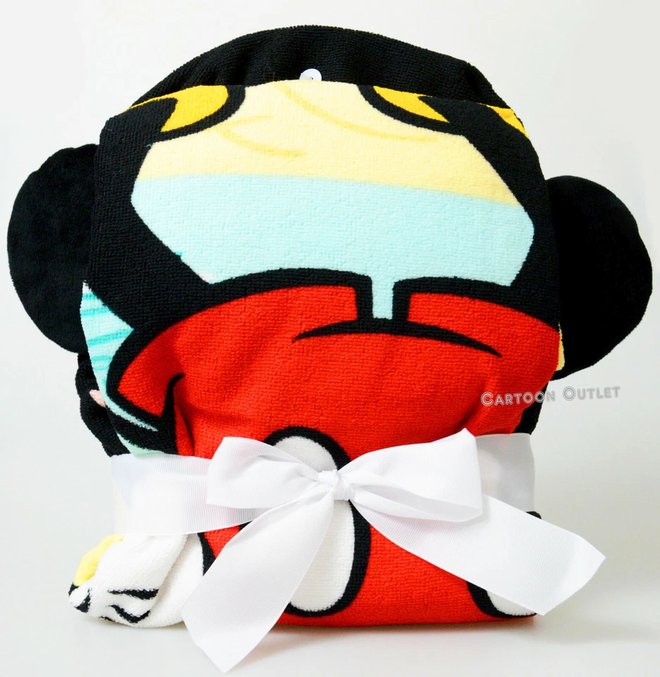 Poncho bagno spiaggia orecchie Topolino Disney asciugamano con cappuccio NUOVO regalo compleanno bambini - Immagine 3 di 4