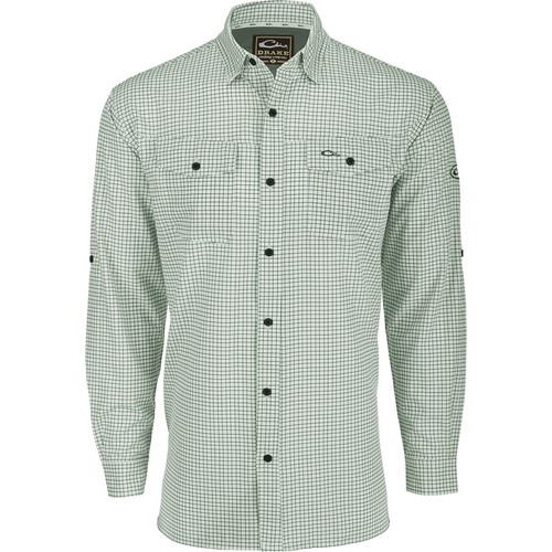 Drake Waterfowl Traveler's Mini Grid Long Sleeve Shirt - Picture 8 of 8