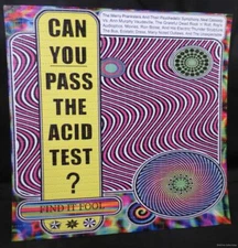 CAN YOU PASS THE ACID TEST BLOTTER ART Merry Pranksters Grateful Dead Hippie USA