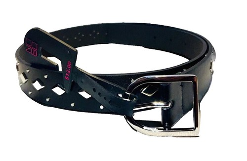 Buffalo faux leather belt brown boho crystal Y2K round  display picture 2