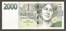 Czech Republic 2000 Korun; 2007; UNC; P-26; BNB-B125a; Prefix: C; Singer; Violin