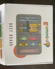 Busy Board Montessori Sensory Toy W/ Buckles Zippers Snaps Laces Color Sorting