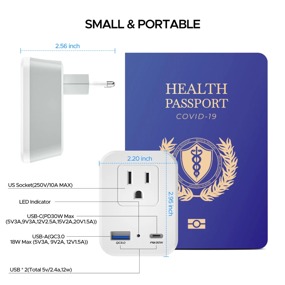 Adaptador de viaje europeo con velocidades de conexión rápidas Amplia gama de aplicaciones Foto 4 de 4