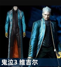 Devil May Cry 3 Vergil Cosplay Costume Outfit Halloween Jacket Windbreaker New