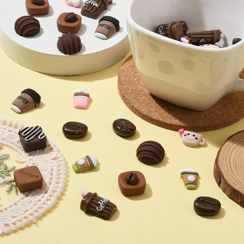 50Pcs Resin Coffee Cabochons Flatback Cup Bead Drink Food for DIY Jewelry Making - Picture 6 of 6