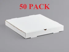 (50 Pack) 16" x 16" x 2" White Corrugated Plain Square Bakery Cake Pizza Box