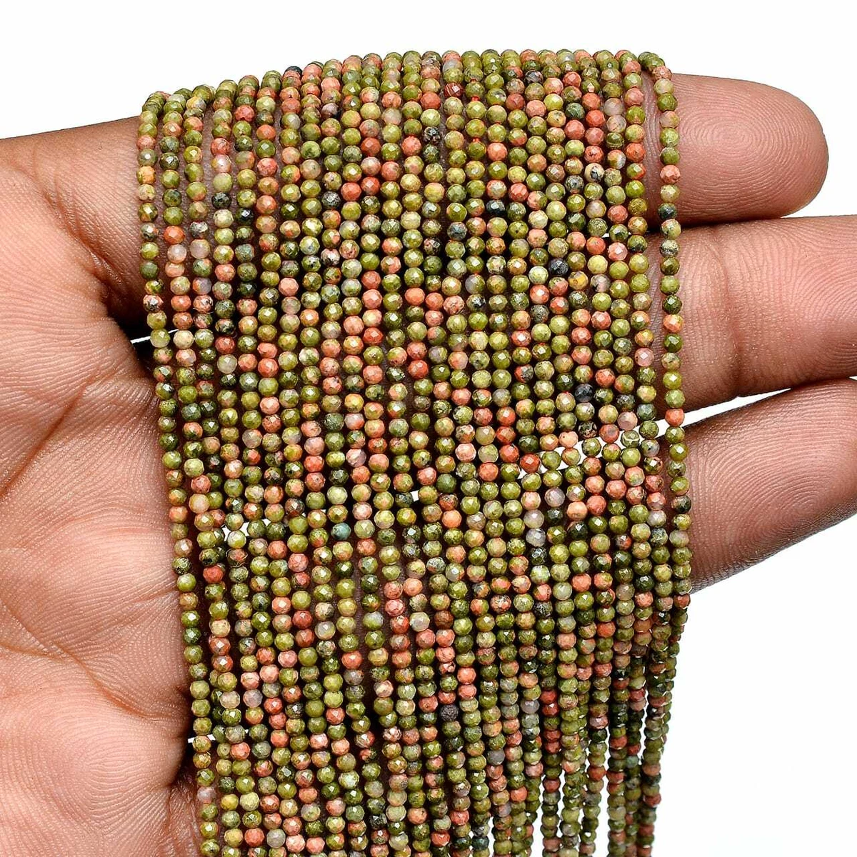 Micro faceted 2024 gemstone beads