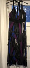 Next Black /multicolour  abstract Halterneck Sundress, Maxi, Size 14, Worn Once 