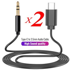 2PCS For iPhone 16 15 Pro Max USB 3.1 Type C To 3.5mm AUX Audio Car Adapter Cord