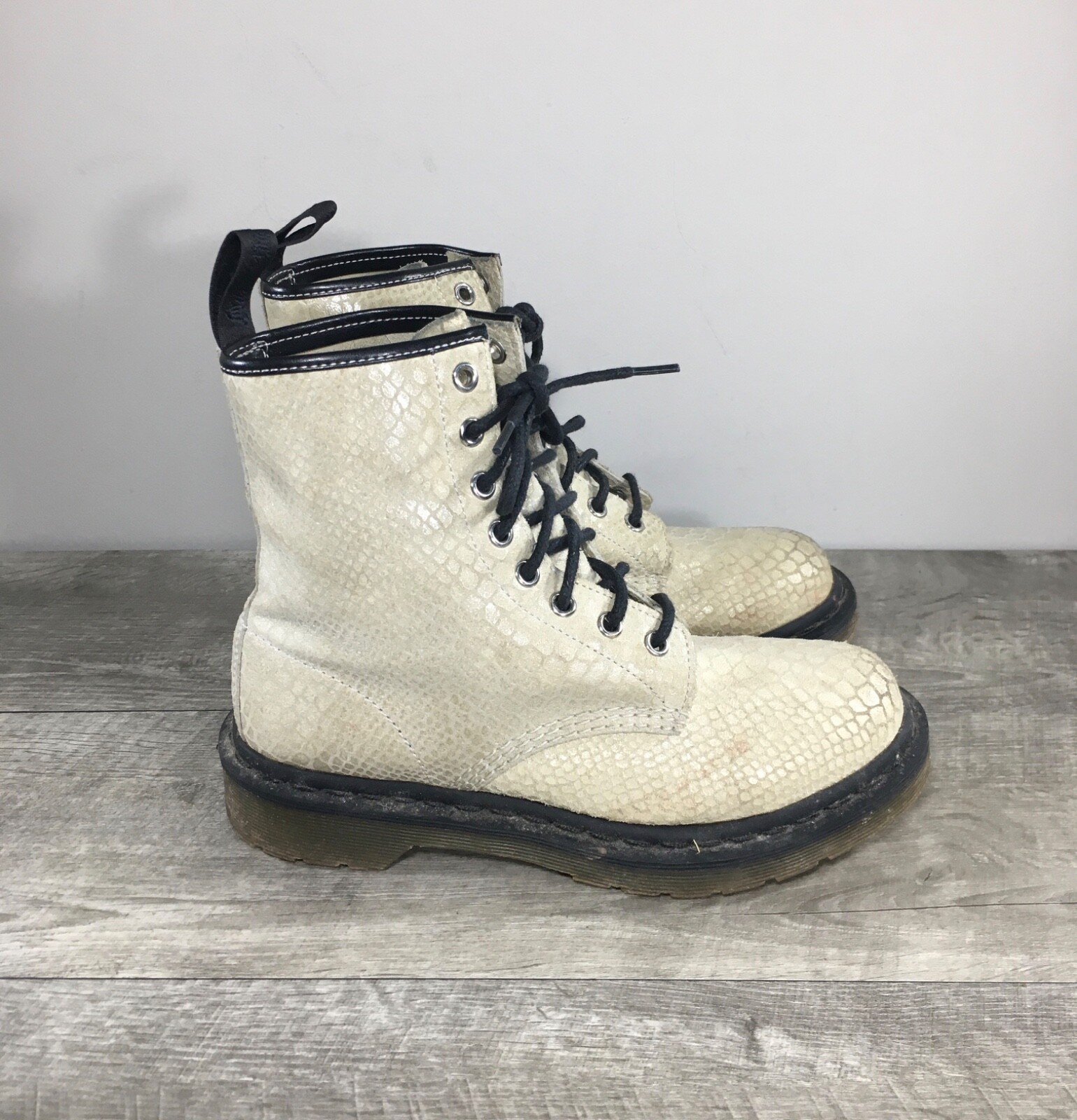 Doc Martens 1460 Python Embossed Leather Combat W… - image 1