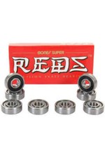 BONES SUPER REDS Skateboard Bearings 8-Pack 8mm Precision Size 608 Standard 