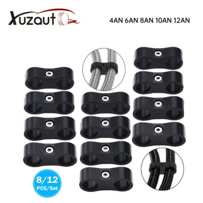 4/12/20Pc Separator Clamp Fitting Connector 6AN 8AN 10AN 12AN Oil Fuel Hose Line