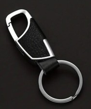 3  Black PU Leather Stainless Steel Keychain Backpack Purse New B1643