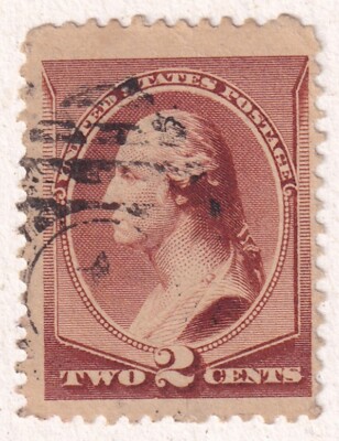 USAジョージ・ワシントン2セント 1883 United States 2 Cent George Washington BROWN CLASSIC STAMP