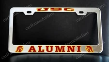 "USC ALUMNI" License Plate Frame, Custom Made of Chrome Plated Metal