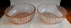 Anchor Hocking Pink Queen Mary Depression Glass - Pair of small bowls