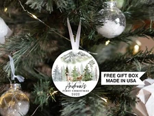 Personalized First Christmas Deer Woodland | Baby's 1st Christmas Ornament