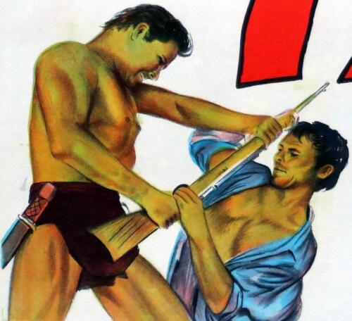 F596 TARZAN'S SAVAGE FURY Argentinean '52 art of Lex Barker & Dorothy Hart - Picture 2 of 2