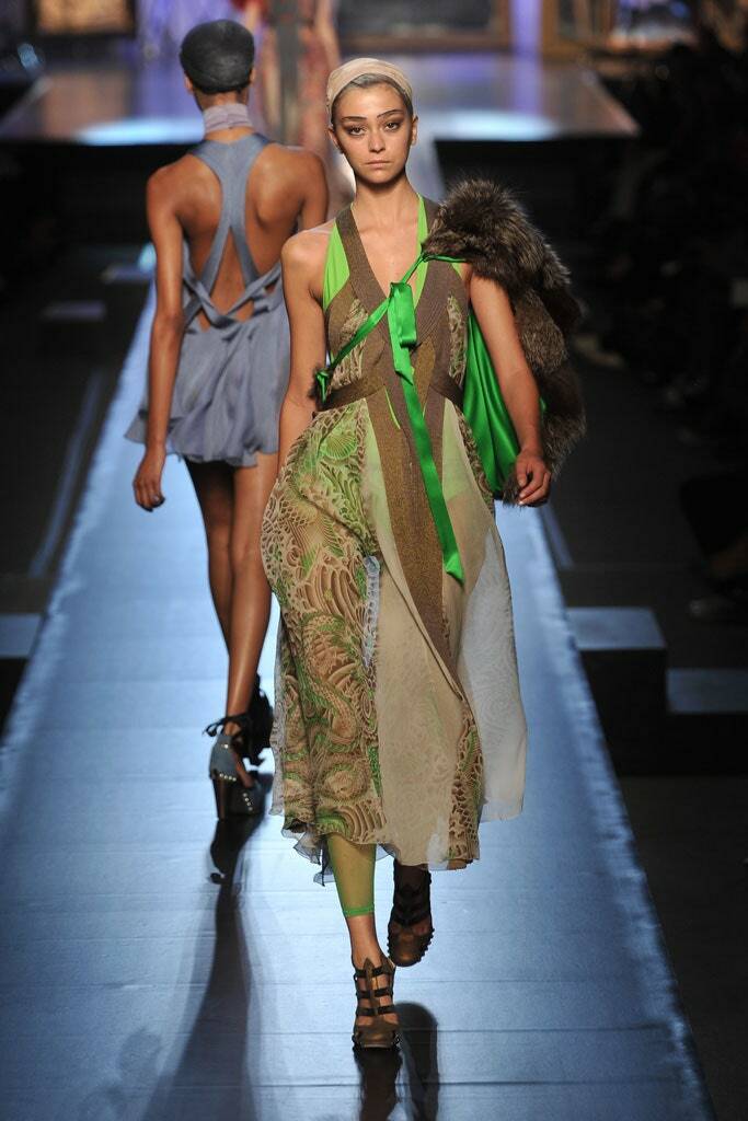 Jean Paul Gaultier S/S 2009 Runway Plunging Neckline Cutout Open Back Maxi Dress