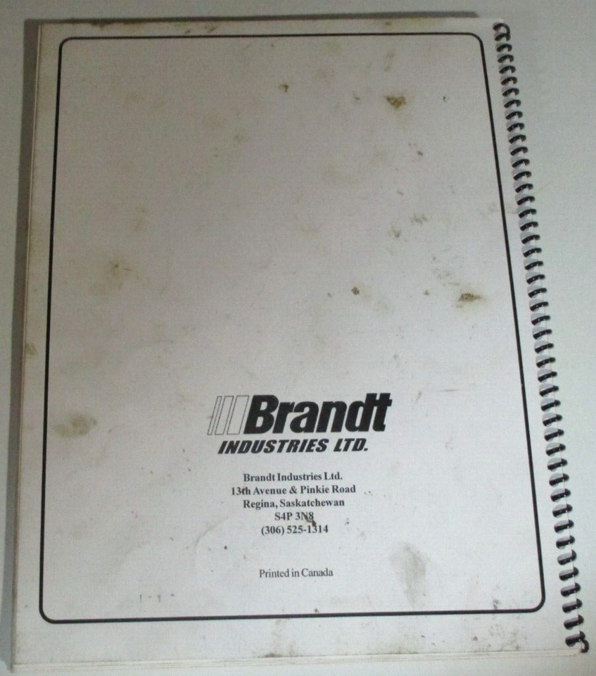 Brandt 10" Mechanical Drive Swing Away Auger Operators & Parts Manual 2 ...