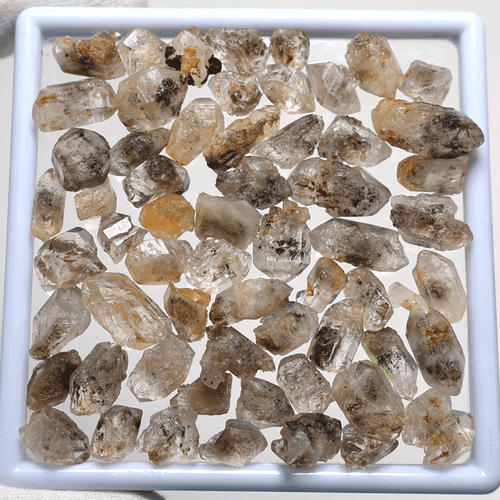 Venta al por mayor 60 piezas Natural Herkimer Diamante Cuarzo Cristal Mineral Crudo Puntos Reiki - Imagen 6 de 12